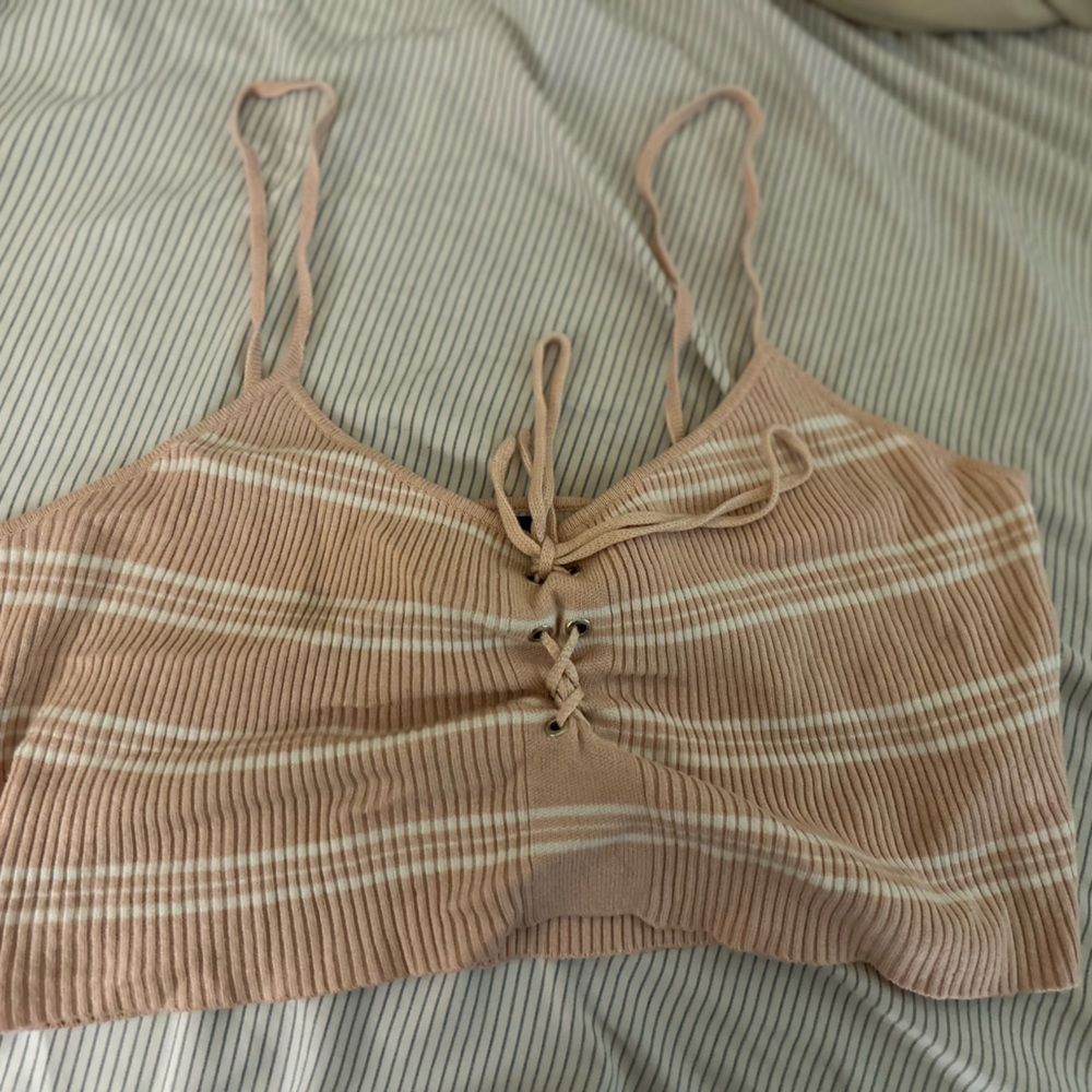 Striped Ribbed Crop Top